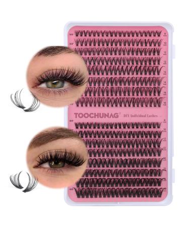 Cluster Lashes 30D+40D Eyelashes Individual Lashes 320pcs Cluster Eyelash Extensions 8-16MIX DIY Lash Extension D Curl Wispy Russian Eyelash Clusters by TOOCHUNAG A-30D+40D
