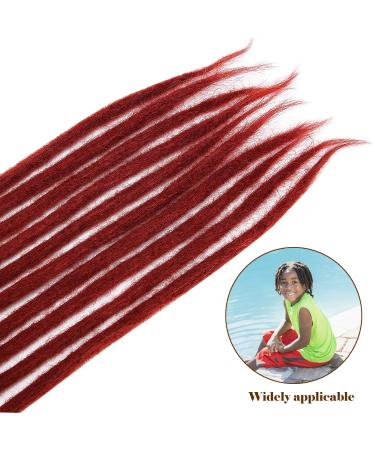 Noblife 10pcs 50cm Burgundy Dreadlock Extensions - Synthetic Crocheted Faux Locs for Men & Women - Jamaica Punk Hairstyle Accessories - Buy Online on SooperMarket.com