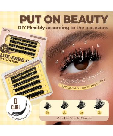 LASHVIEW Self Adhesive Lashes - 10-16mm Eyelash Extension Kit | No Glue Needed | DIY Press-on Clusters with Tweezers - Shop Internationally - Buy Online on SooperMarket.com
