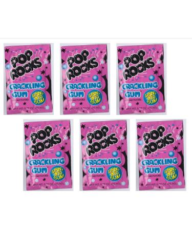 Pop Rocks Popping Fizzing Crackling Candy 6pk (Bubble Gum 6 Pack) Bubble Gum 9.5 g (Pack of 6)