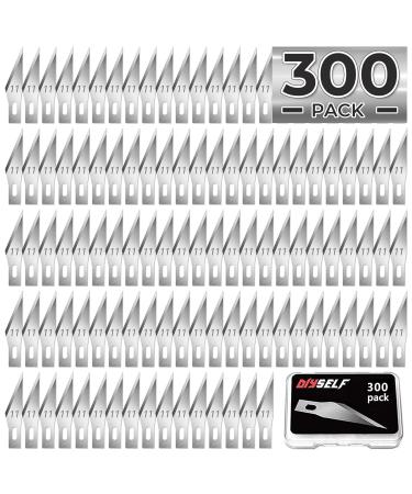 DIYSELF 300 PCS Exacto Knife Blades 11, High Carbon Steel Exacto Blades, Craft Knife Blades, 11 Exacto Knife Refill Blades with Storage Case for Scrapbooking, Stencil, Exacto Replacement Blades