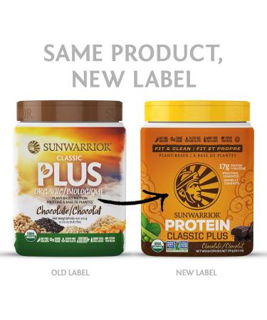 Sunwarrior - Classic Plus Raw Organic Plant Based Protein Chocolate 375 g - Buy Online on SooperMarket.com