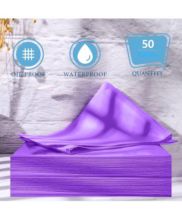 50-Pack 31x70 Inches Waterproof Disposable Bed Sheets - Purple Non-Woven Fabric for Spa, Beauty Salon, Hotels - Buy Online on SooperMarket.com
