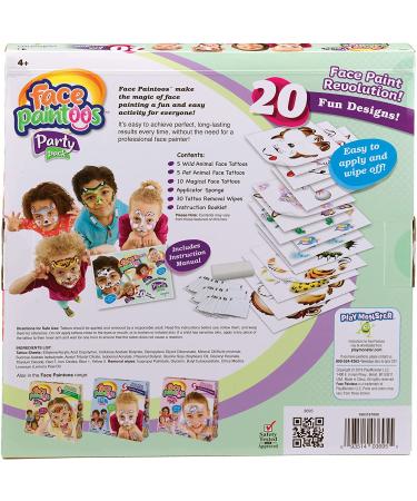 Face Paintoos Party Pack: Fun Face Designs for Kids 4+ | Face Paint Alternative - Buy Online on SooperMarket.com