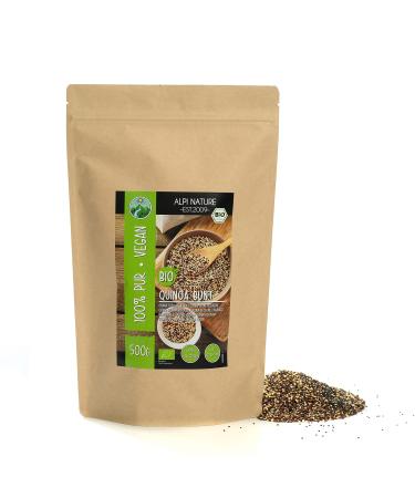 Organic quinoa Bunt (500g) colorful quinoa organic tricolor quinoa from controlled organic cultivation gluten -free lactose -free laboratory test vegan 100% natural without additives 500 gr