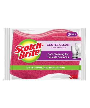 Scotch-Brite Delicate Care Scrub Sponge 3/Pkg, 3 Count (Pack of 1) 3 Scrub Sponges