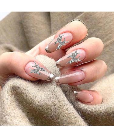 20 Pcs Alloy Butterfly Nail Decorations - 3D Luxury Silver Nail Art Charms for Women & Girls - Perfect Nail Design Accessories - Buy Online on SooperMarket.com