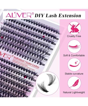 DIY Eyelash Clusters Extensions Kit - Individual False Lashes with Bond & Seal Comfortable & Soft At Home Applicator - 280pc D030 & D040 - Buy Online on SooperMarket.com