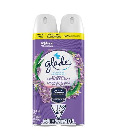 Glade Air Freshener Room Spray Tranquil Lavender & Aloe Fragrance Infused with Essential Oils with 100% Natural Propellant 2 Pack 2 x 235g Tranquil Lavender & Aloe 117.5 g (Pack of 2)