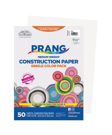 Prang (Formerly SunWorks) Construction Paper White 9 x 12 50 Sheets White 50-Count