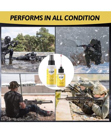 Qucship Gun Cleaning Kit - Multi-Purpose CLP Gun Cleaner & Lubricant Set - 2oz & 1oz Needle Oiler - Protects & Lubricates Firearms - Buy Online on SooperMarket.com