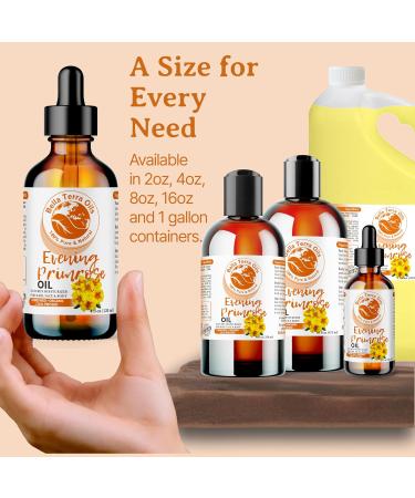 Bella Terra Organic Evening Primrose Oil 4oz - Cold-Pressed Vitamin F & Essential Fatty Acids for Radiant Skin - Buy Online on SooperMarket.com