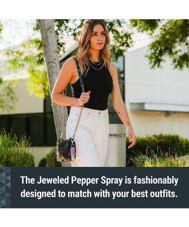 SABRE Jeweled Pepper Spray: Maximum Strength, Fashionable Design - Lavender Pepper Spray with Quick Access Snap Clip and Key Ring - Buy Online on SooperMarket.com