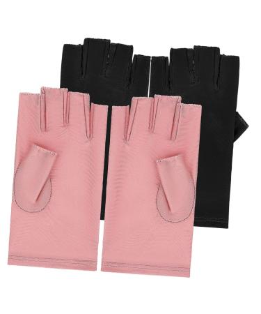 Gogogmee 2 Pairs Gloves Nail Art Supplies Manicure Gloves Gel for Nails Gloves Nail Gloves Nail Gel Nail Anti Gloves Sun Gloves Fingerless Gloves Cotton