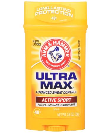 Arm & Hammer Ultra Max Invisible Solid Wide Stick Antiperspirant Deodorant Active Sport 2.6 Ounce
