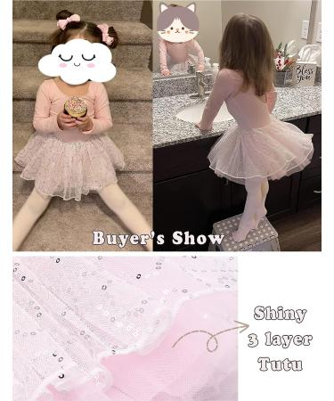 Zaclotre Girls Ballet Long Sleeve Leotard with Tutu Skirt | Ballerina Dance Dress 4-5T - Buy Online on SooperMarket.com