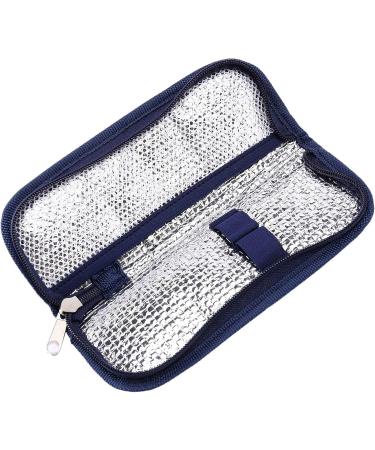 Knadgbft Portable Insulin Cooler Bag Diabetic Insulin Travel Case Cooler Pill Box Aluminum Foil Ice Bag (Navy Blue) - Buy Online on SooperMarket.com