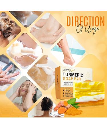 Organic Turmeric Soap Bar 3.5 OZ - Handcrafted Skincare for Face & Body | Blemish Control, Acne Reduction, Radiant Skin | Fades Scars, Sun Damage, Age Spots - Natural Ingredients - Buy Online on SooperMarket.com