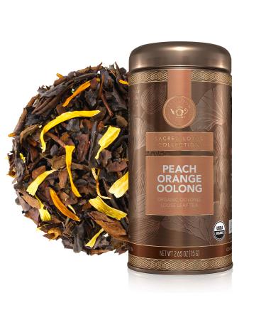 Teabloom Organic Oolong Tea, Peach Orange Loose Leaf Tea, USDA Certified Organic, Fresh Whole Leaf Blend in Reusable Gift Canister, 2.82 oz/80 g Canister Makes 35-50 Cups Peach Orange Oolong