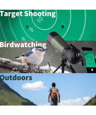 Gosky 20-60x60 HD Spotting Scope with Tripod, Carrying Bag & Phone Adapter - BAK4 45 Angled Spotter Scope for Target Shooting, Hunting & Bird Watching - Buy Online on SooperMarket.com