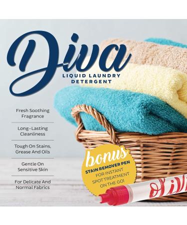 Tyler DIVA Glamorous Wash 1/2 Gallon | Fresh Scented Laundry Detergent & Olivi Stain Remover Pen for Clothes Linen & Expensive Fabrics - International Shipping Available - Buy Online on SooperMarket.com