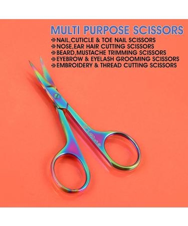 HARAMS Strong Curved Blades Nail Scissors for Beauty & Grooming - Multipurpose Manicure & Pedicure Tool for Cuticles, Toenails, Eyebrows, Eyelashes, Nose, Beard & Mustache Trimming - Buy Online on SooperMarket.com