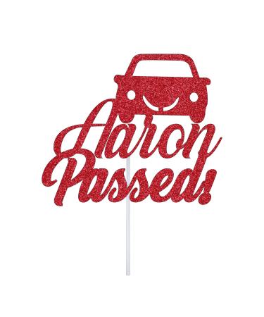 Personalize Pro Passed Driving Test Cake Topper Congratulations Party Decoration Cake Topper Learner Driver Gift Cake Topper Party Decor Glitter Cake Topper Cake Decoration Red