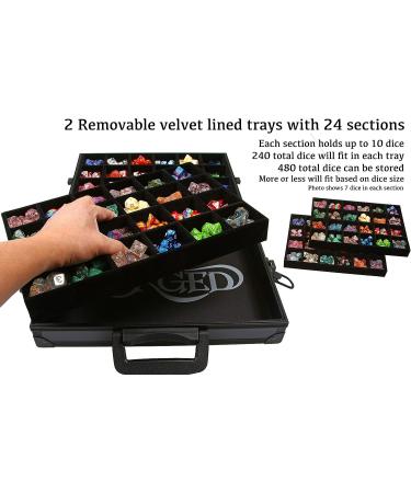 Forged Dice Co. Dice Display Case and Rolling Tray with 2 Divided Trays - Holds 480 Metal/Plastic Polyhedral Dice - Ideal for RPG & D&D Collectors - Buy Online on SooperMarket.com