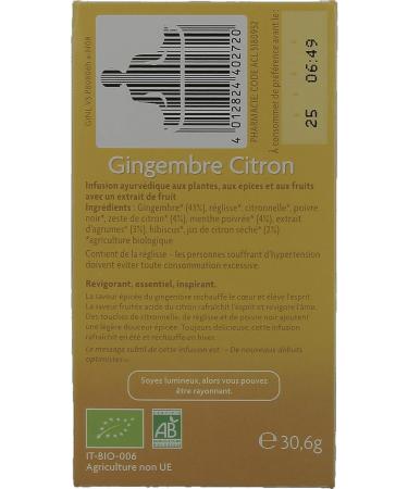 Yogi Tea Ginger Lemon Organic 17 Sachets 17 Unit (Lot de 1) - Buy Online on SooperMarket.com