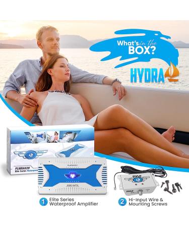 Pyle PLMRA620 6 Channel Marine Amplifier Receiver - 2000 Watt Waterproof Wireless Audio Amp with Dual MOSFET Supply and RCA Inputs - Buy Online on SooperMarket.com