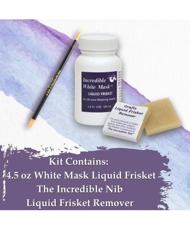 Grafix Liquid Frisket Masking Kit - 4.5oz Bottle White Mask, Incredible Nib, Remover, Instruction Booklet - Buy Online on SooperMarket.com