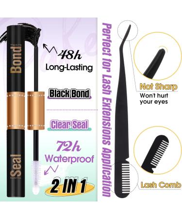 PHKERATA DIY Eyelash Extension Kit 8-16MM D Curl - 185Pcs Individual Lash Clusters with Glue, Tweezers, and Seal for Perfect Results - Buy Online on SooperMarket.com