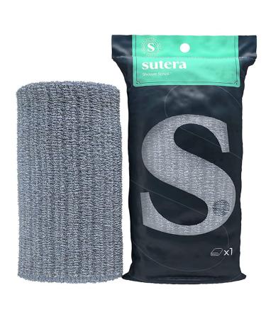 SUTERA - Exfoliating Shower Towel, Premium Japanese Scrub Wash Cloth, Deep Cleanse for Body Face, Microabrasion Duo Fibers Durable Quick Drying, Asian Spa Skin Care Bath Washclose, Extra Long Design