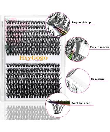 HxyGogo DIY Wispy Clusters Lash Extensions 280 pcs - Natural Look, Reusable Individuals - 30D-40D - Buy Online on SooperMarket.com