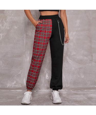 WILLBEST Sport Pants for Women Running Jogger Causal Athletic Workout Sweatpants Ladies Loose Fit Trouser Tracksuit Bottoms Activewear 5507-djufh-red#1 M - Buy Online on SooperMarket.com