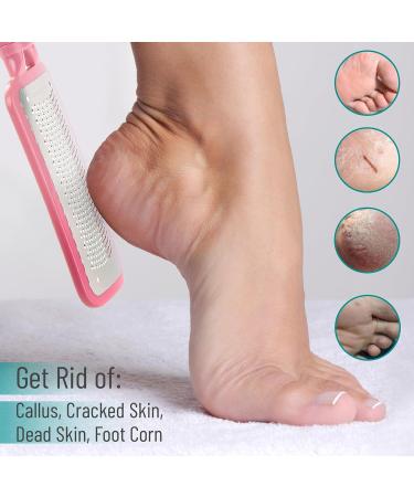 Slick Pink Foot File Callus Remover - Effective Dead Skin Scraper & Heel Grater for Smooth Feet - Buy Online on SooperMarket.com
