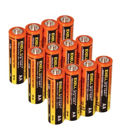 Exell Battery AA Super Heavy-duty Battery Pack of 12