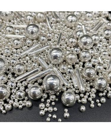 Sprinkles Silver Pearl Sugar Candy Mix - Baking Cake Decorations - Cupcake Toppers - Cookie Decorating - 120g Shaker Jar for Ice Cream, Celebrations, Wedding Showers, Parties - Buy Online on SooperMarket.com