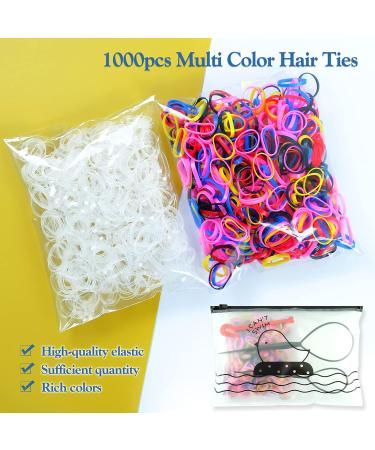 Hanyousheng 1000 Pcs Elastic Hair Bands Set with Topsy Tail Hair Tool - 1004 Piece Hair Elastic Bands for Braids, Ponytails, and Removal Tool - Buy Online on SooperMarket.com