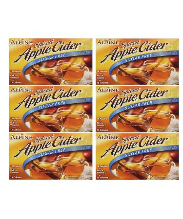 Alpine, Spiced Cider, Sugar Free Apple Flavored Drink Mix, 1.4oz Box (Pack of 6) - with Make Your Day Stirrer or Bag Clip