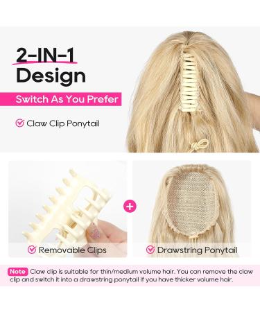 REECHO 24" Ponytail Extension - Claw Clip In Long Curly Wavy Ponytail for Women - Medium Blonde with Highlights - Buy Online on SooperMarket.com