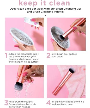 Real Techniques Power Pigment Blush Makeup Brush Cheek Brush For Liquid and Cream Blush Dense Synthetic Bristles Unique Pointed Shape For Precise Application Vegan and Cruelty Free 1 Count - Buy Online on SooperMarket.com