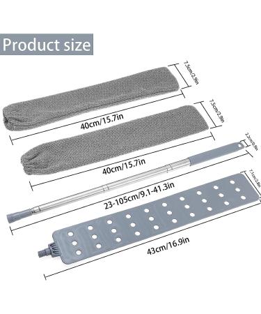 Hica Retractable Gap Dust Cleaner - Microfiber Hand Duster for Home & Kitchen - Removable and Washable - 25 to 60 inches - Gray - Buy Online on SooperMarket.com