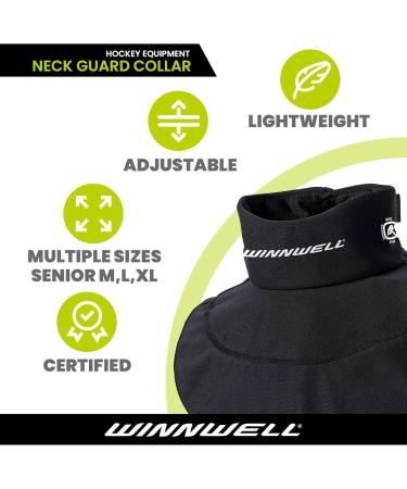Winnwell Neck Guard Premium Collar SR XL - Ultimate Protection for Hockey Players | International Shipping Available - Buy Online on SooperMarket.com