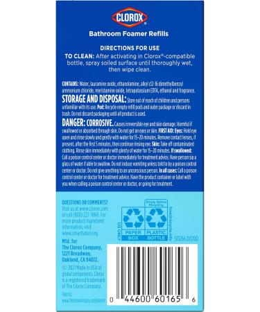 Clorox Bathroom Foamer Refill Cartridge - Fresh Scent 2-Pack for Reusable Spray Bottle | Eco-Friendly Household Essentials - Buy Online on SooperMarket.com