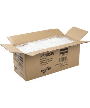 AmerCare Medium-Heavy Weight Unwrapped White Polystyrene Knives Case of 1000 - Buy Online on SooperMarket.com