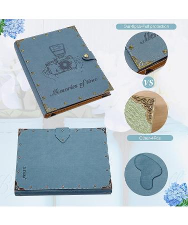 ZEEYUAN Leather Scrapbook Album - 60 Pages Love Memory Photo Album 8.5x11 | Travelling Journal & Family Scrapbook Kit - Perfect Gift for Couples, Anniversary, Wedding - Grayish-blue - Buy Online on SooperMarket.com
