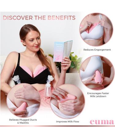 Breast Massager for New Moms - Vibrating Lactation Massager with Heat & Therapy Pads for Clogged Duct Relief Mastitis & Engorgement - Essential Breastfeeding Tool in Pink - Buy Online on SooperMarket.com