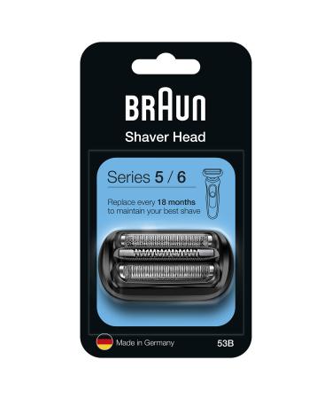 Braun Series 5 Electric Shaver Replacement Head, Easily Attach Your New Shaver Head, Compatible with All New Generation Series 5/6 Electric Shavers, 53B, Black