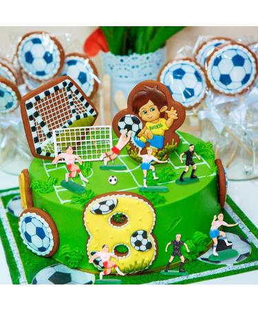 9pcs Football Cake Decoration Set Football Figures Cake Toppers Soccer Toppers for Cakes and Cupcakes Set Football Cupcake Topper for Sport Theme Party Decoration Supplies - Buy Online on SooperMarket.com